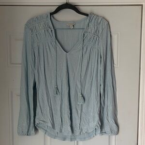Lucky Brand Light Blue Blouse with Tassels